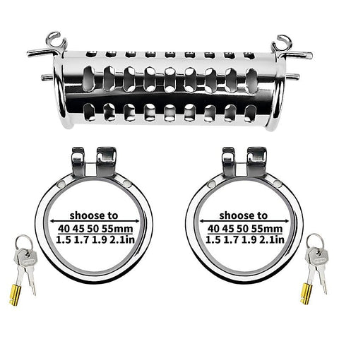 Metal Double Ended Chastity Cage Bent Ring by BDStyle