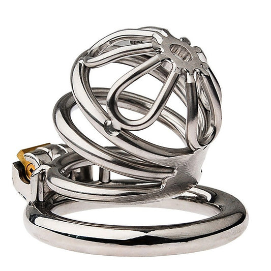 Petal Metal Male Chastity Cage Large Flat Ring by BDStyle