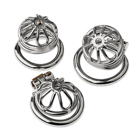Large Bent Ring Petal Metal Mens Chastity Cage by BDStyle