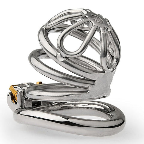 Large Bent Ring Petal Metal Mens Chastity Cage by BDStyle