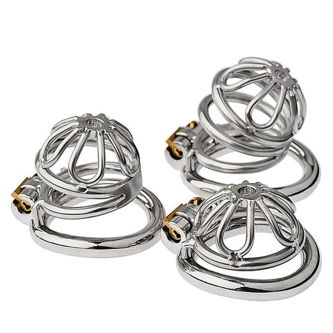 Large Bent Ring Petal Metal Mens Chastity Cage by BDStyle