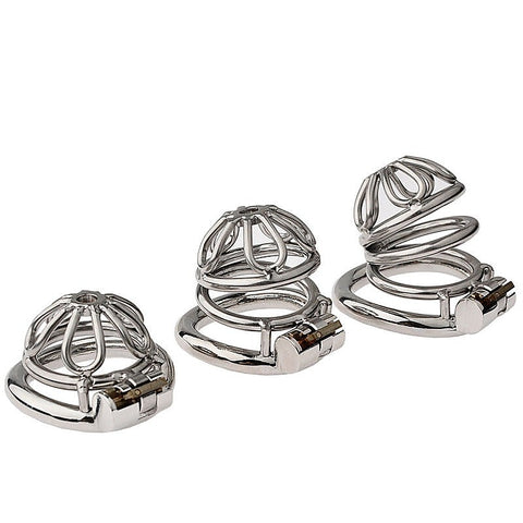 Large Bent Ring Petal Metal Mens Chastity Cage by BDStyle