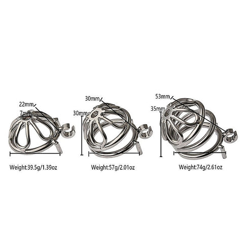 Large Bent Ring Petal Metal Mens Chastity Cage by BDStyle