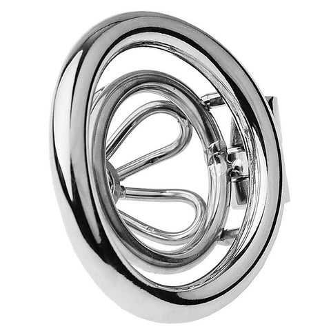 Small Flat Ring With Petal Metal Male Chastity Cage
