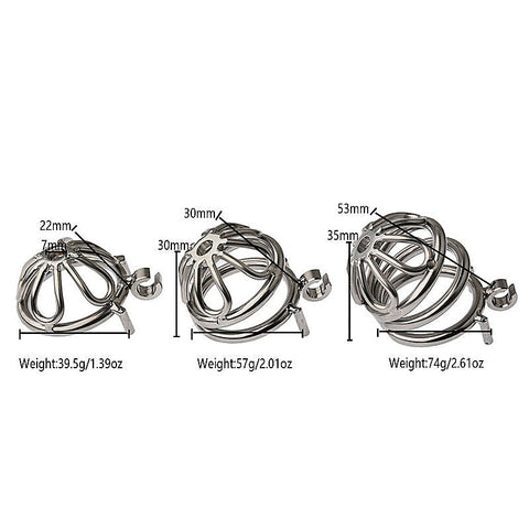 Petal Metal Chastity Cage With Small Bent Ring by BDStyle