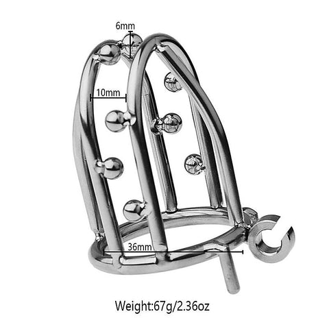 Chastity Opening Cage With Chastity Lock Flat Ring