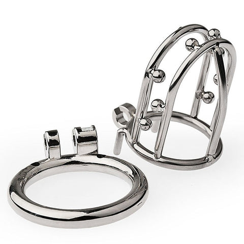 Chastity Opening Cage With Chastity Lock Bent Ring