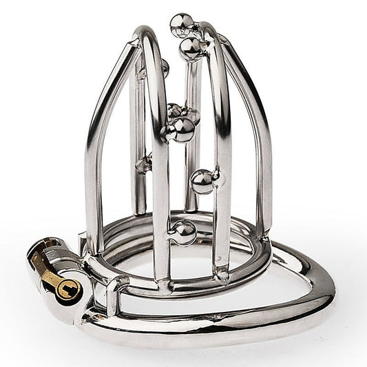 Chastity Opening Cage With Chastity Lock Bent Ring