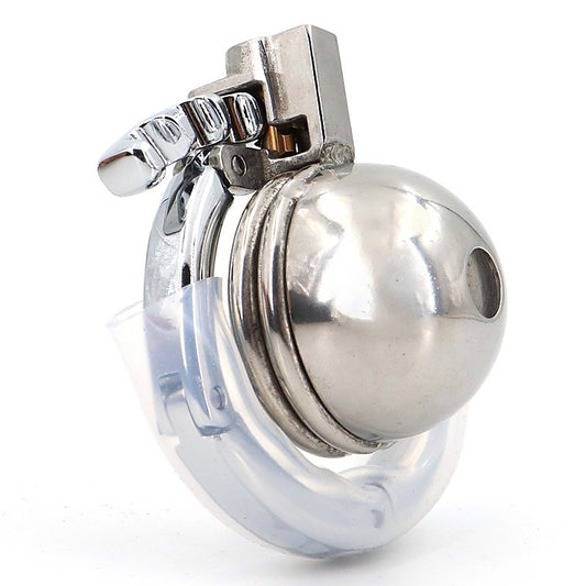 Round Lid Gear Ring Metal Male Chastity Cage by BDStyle
