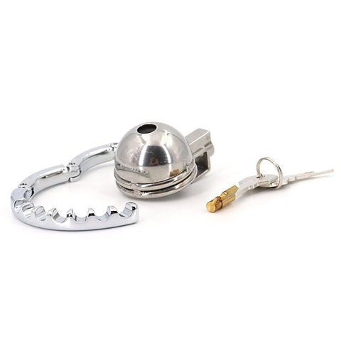 Round Lid Gear Ring Metal Male Chastity Cage by BDStyle