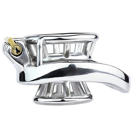 Stuck In Chastity Cock Cage With Bent Ring by BDStyle