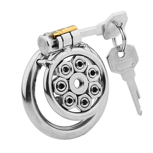 Spikes Flat Chastity Cock Cage With Urethral Sound