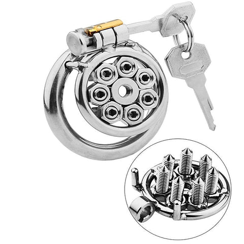 Spikes Flat Male Chastity Cock Cage by BDStyle
