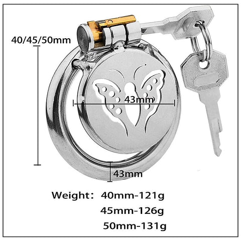 Butterfly Flat Metal Male Chastity Cage by BDStyle