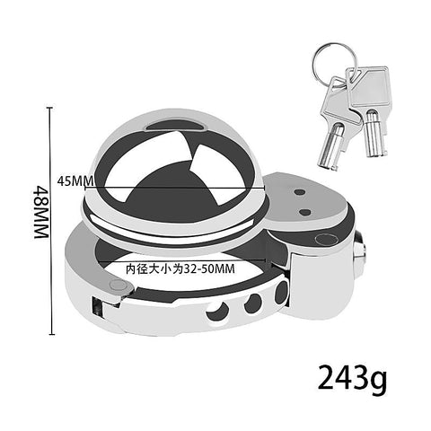 CB Mens Chastity Lock Cock Cage With Adjustable Ring