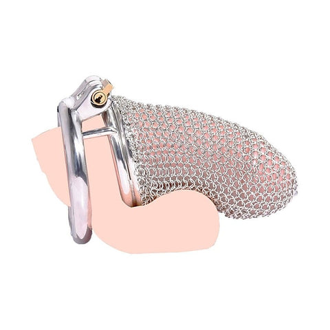 Metal Chastity Cage Mesh Male Locks Device by BDStyle