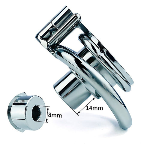 Double Screw Negative Male Chastity Cage With Catheter