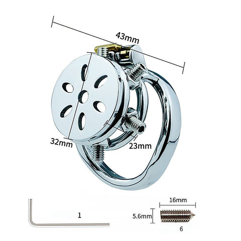 Rivet Screw Cover Male Chastity Lock Cage by BDStyle