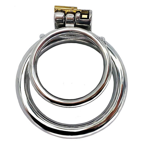 Double Ring Male Chastity Lock Cage by BDStyle