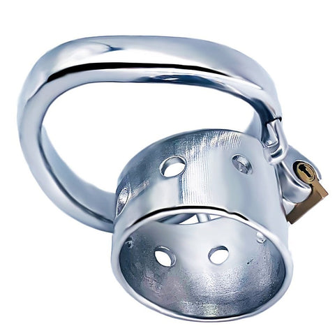 Bent Ring Cylindrical Short Male Chastity Lock by BDStyle