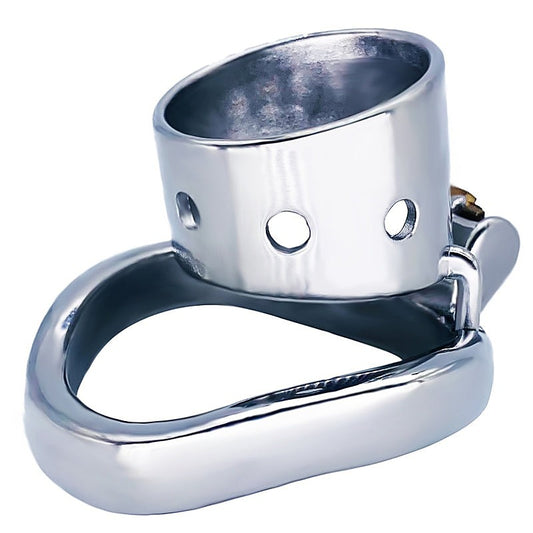 Bent Ring Cylindrical Short Male Chastity Lock by BDStyle