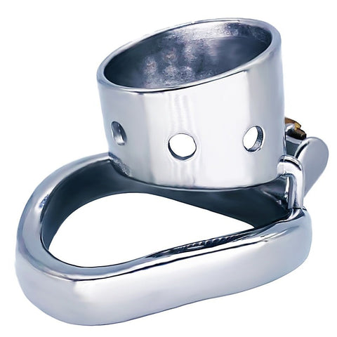Bent Ring Cylindrical Short Male Chastity Lock by BDStyle