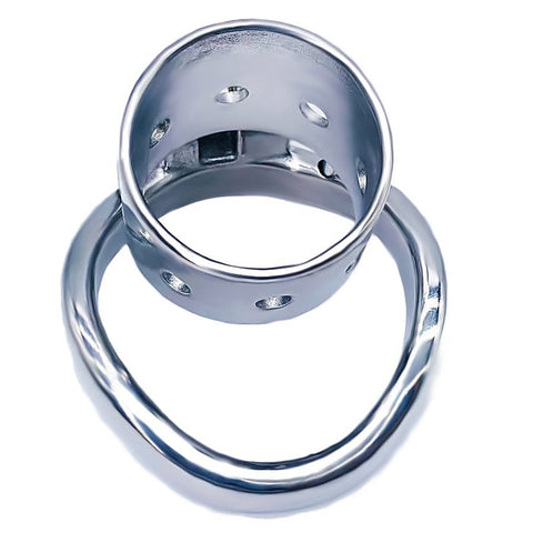 Bent Ring Cylindrical Short Male Chastity Lock by BDStyle