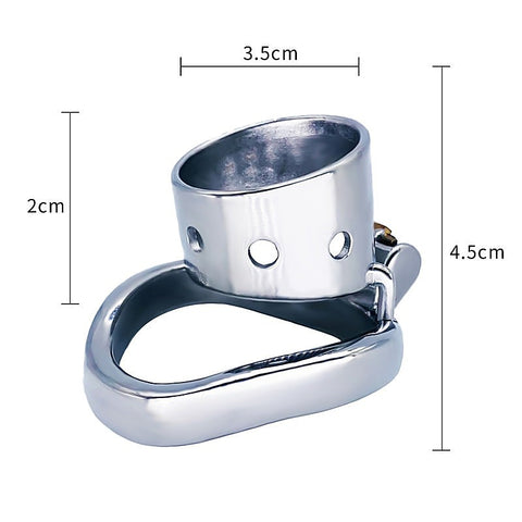 Bent Ring Cylindrical Short Male Chastity Lock by BDStyle