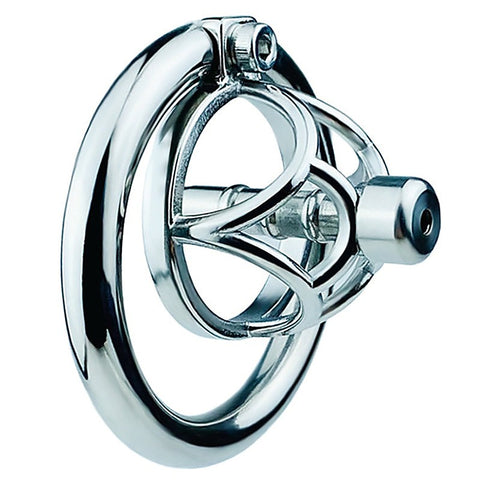 Hex Screw Men's Cock Cage with Urethral Catheter by BDStyle