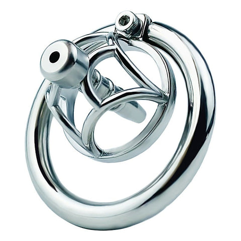 Hex Screw Men's Cock Cage with Urethral Catheter by BDStyle