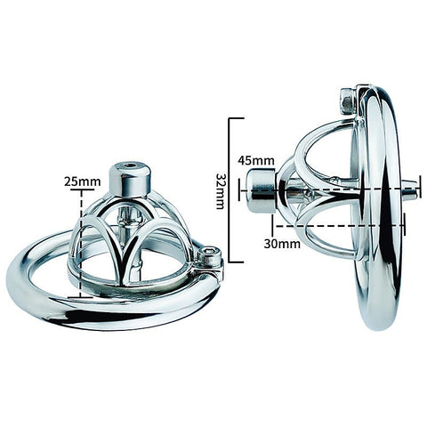 Hex Screw Men's Cock Cage with Urethral Catheter by BDStyle