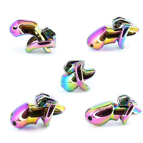 Rainbow Male Metal Chastity Cage HTV3 Small by BDStyle