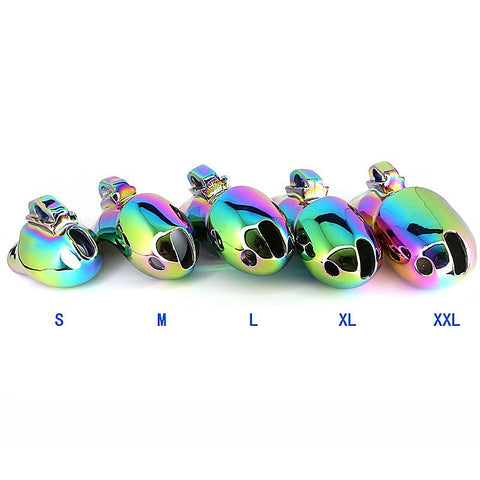 Rainbow Male Metal Chastity Cage HTV3 Large by BDStyle