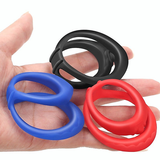 Double Soft Ring Delay Silicone Cock Ring by BDStyle