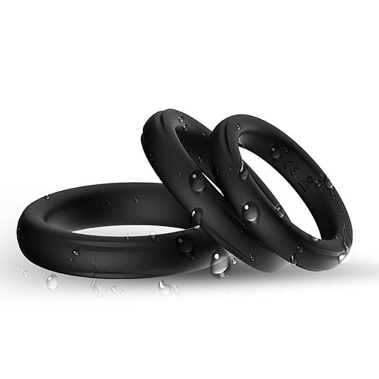 Triple Male Silicone Cock Ring Set by BDStyle