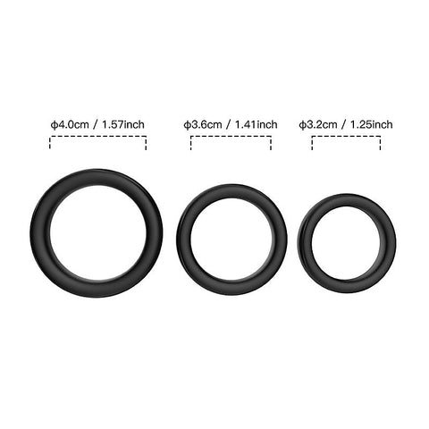 Triple Male Silicone Cock Ring Set by BDStyle