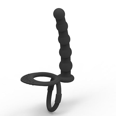 Cock and Ball Ring with Anal Beads by BDStyle