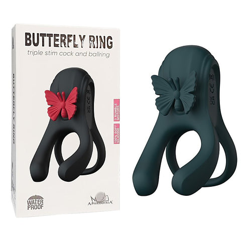 Butterfly Triple Lock Vibrating Cock Ring by BDStyle