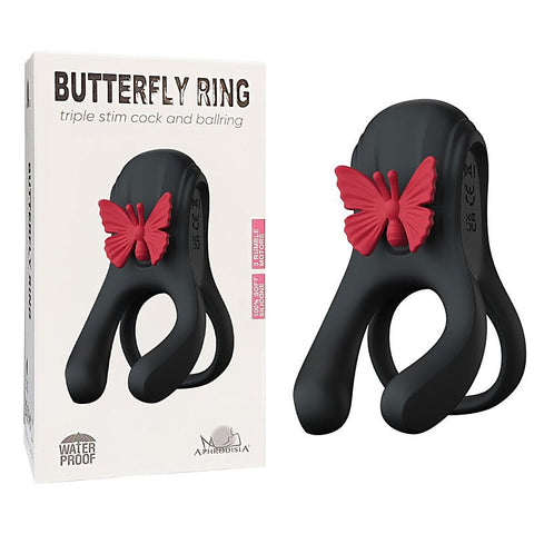 Butterfly Triple Lock Vibrating Cock Ring by BDStyle
