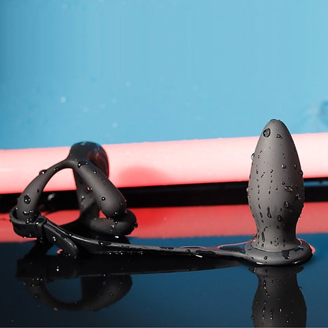 Silicone Vibrating Cock Ring with Anal Vibrator by BDStyle