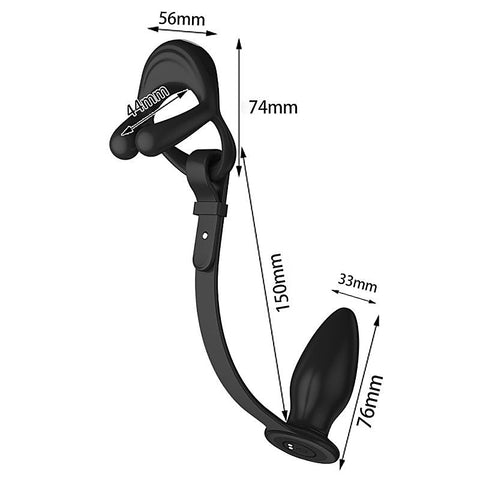 Silicone Vibrating Cock Ring with Anal Vibrator by BDStyle