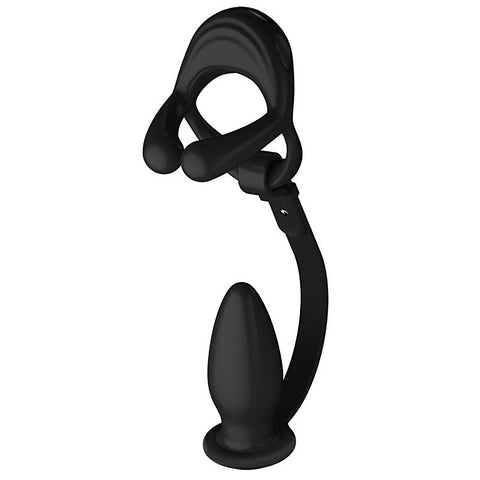 Silicone Vibrating Cock Ring with Anal Vibrator by BDStyle
