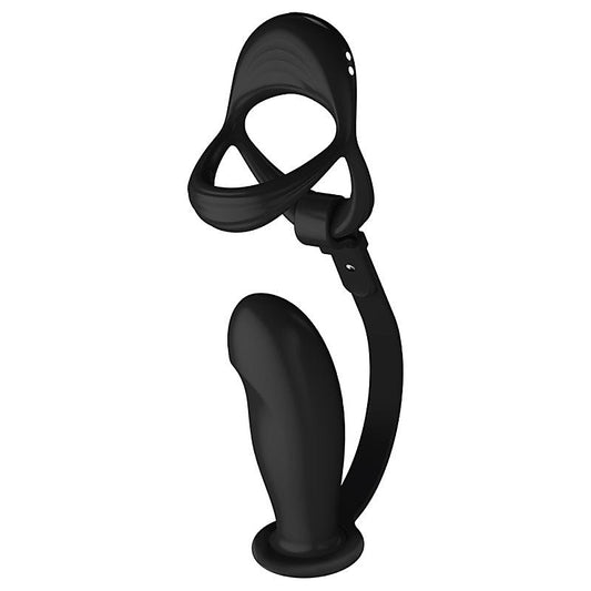 Vibrating Cock and Ball Ring With Prostate Plug by BDStyle