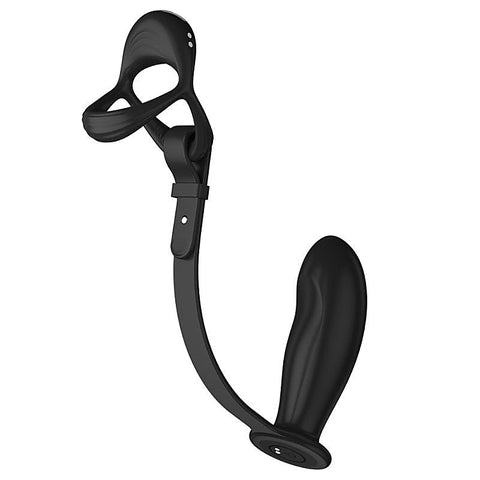 Vibrating Cock and Ball Ring With Prostate Plug by BDStyle