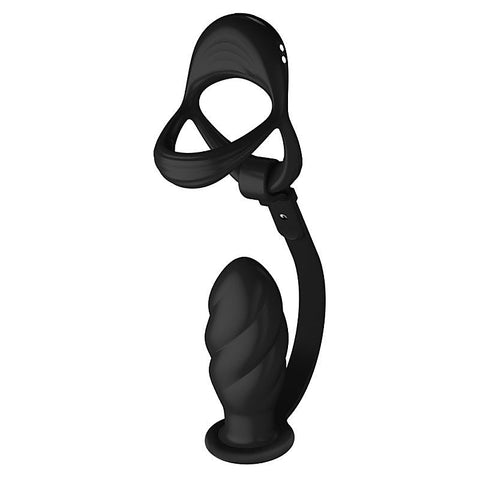 Multi-Function Cock and Ball Ring With Thread Anal Plug