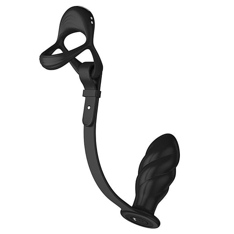 Multi-Function Cock and Ball Ring With Thread Anal Plug