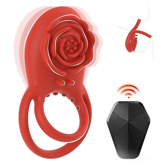 Rose 8 Functions Vibrating Penis Ring by BDStyle