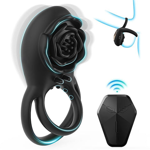 Rose 8 Functions Vibrating Penis Ring by BDStyle