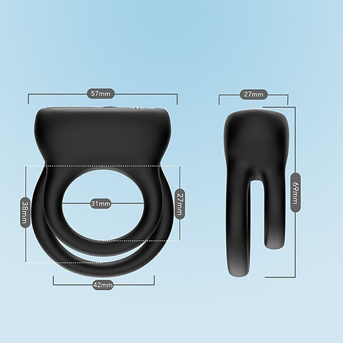 Wireless Double Vibrating Mens Cock Ring by BDStyle