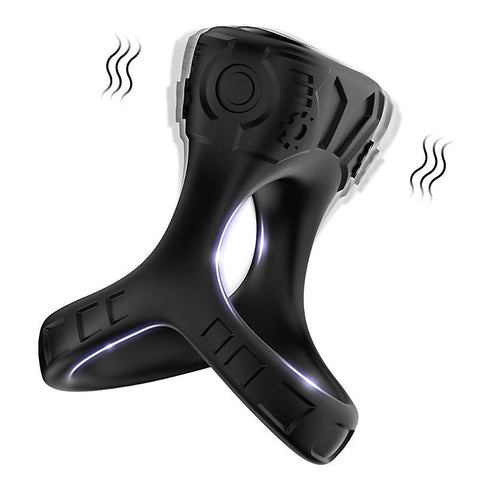 9 Functions Double Cock Ring with Clitoral Stimulator